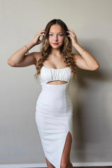 Alyza Midi Dress - White