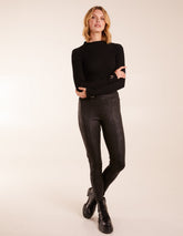 Seam Detail PU Leather Look Leggings