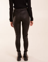 Seam Detail PU Leather Look Leggings
