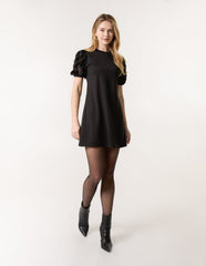 Textured Sleeve Mini Dress