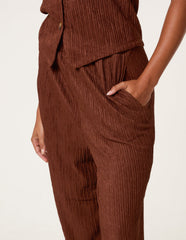 Crinkle Elasticated Waist Wide Leg Trousers