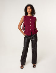 PU Wide Leg Trousers