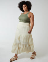 Curve Tiered Shirred Maxi Skirt