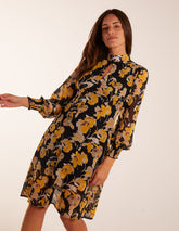 Keyhole High Neck Dress