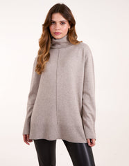 Roll Neck Jumper With Front Seam Detail