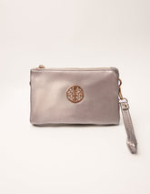 Detailed Zip Up Purse With Detachable Strap