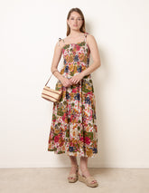 Bold Print Shirred Waist Dress
