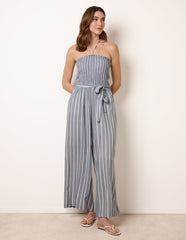 Bardot Tie Neck Pinstripe Jumpsuit