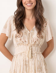 Embellished Tiered Mini Dress