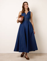 Shirred Waist Zip Front Jumpsuit