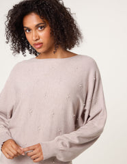 Pearl Flower Detailed Soft Touch Jumper