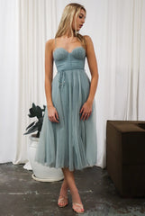 Cindy Tulle Midi Dress - Sage