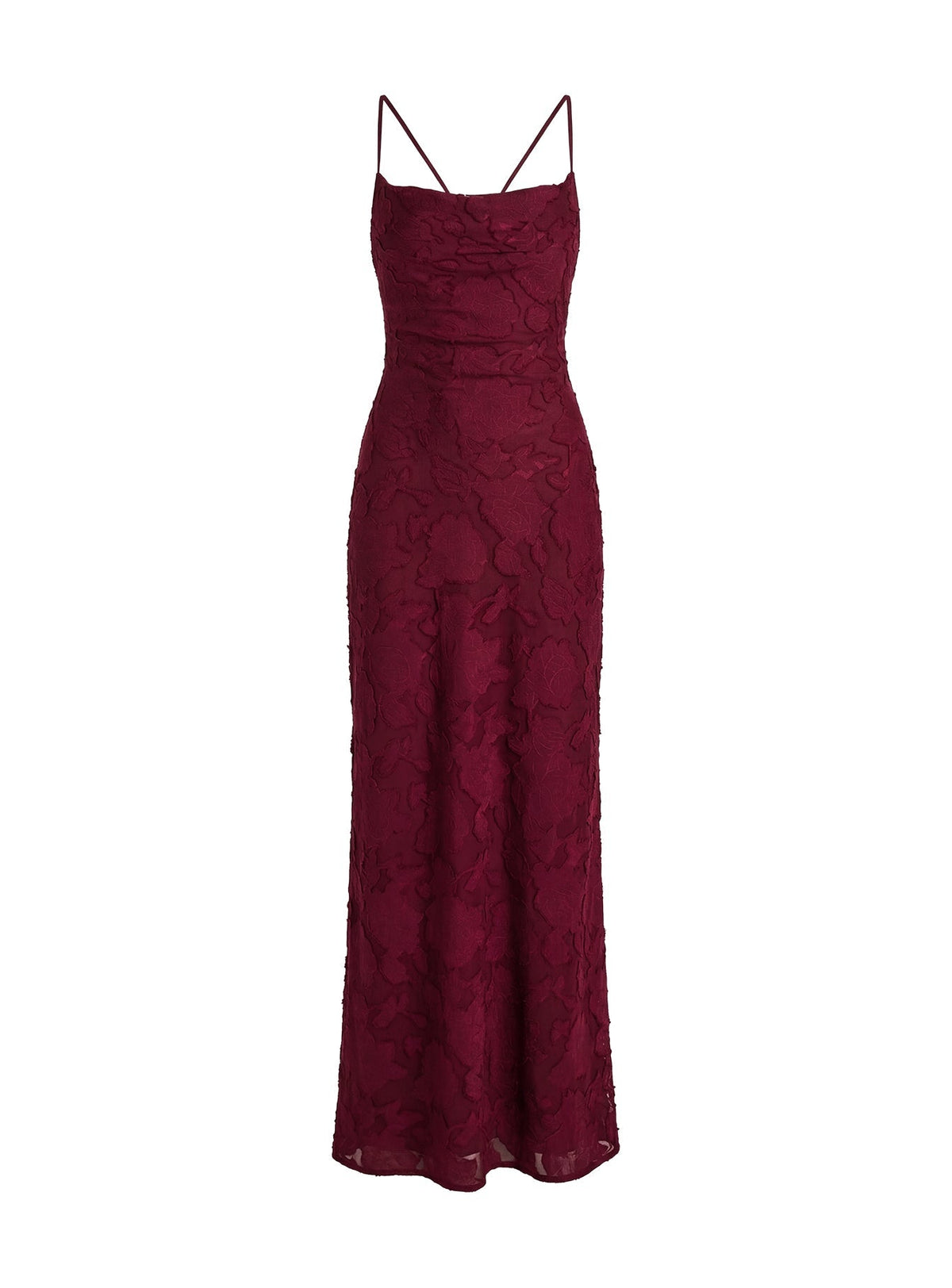 Celena Maxi Dress Burgundy Burnout