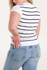 Stripe Sleeveless Knit Vest