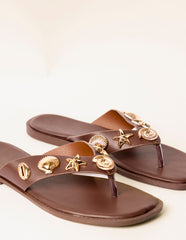 Sea Life Embellished Flip Flops
