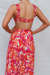 Vicki Maxi Dress - Red Floral