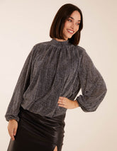 Puffball High Neck Top