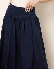 Godet Hem Jersey Waist Skirt