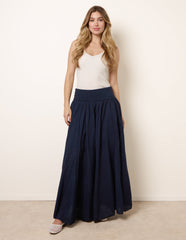Godet Hem Jersey Waist Skirt