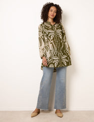 Tropical Metallic Oversized Shirt