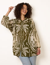 Tropical Metallic Oversized Shirt
