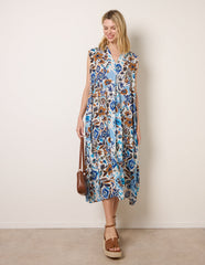 V Neck Loose Fit Maxi Dress