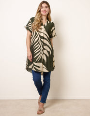 Palm Print Tunic Top