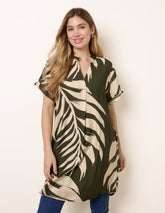 Palm Print Tunic Top
