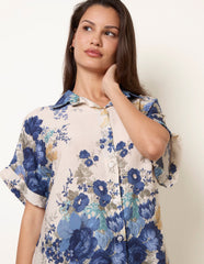 Floral Button Front Shirt