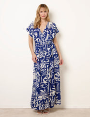 Tropical Block Print Dress