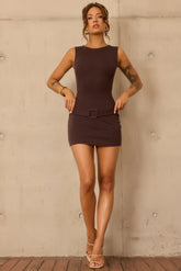 Urban Muse Jersey Mini Dress - Chocolate