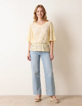 Floral Lace Butterfly Sleeve Blouse