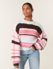Colourful Block Horizontal Stripes Jumper