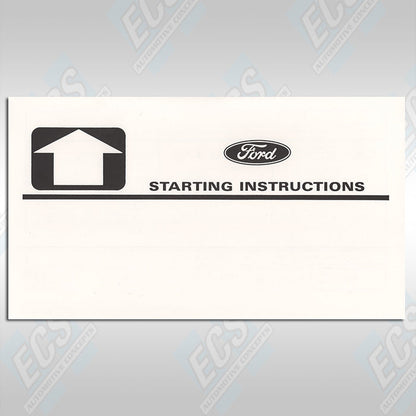 1964-73 Mustang: Visor Starting Instructions Sleeve (Multiple Options!)