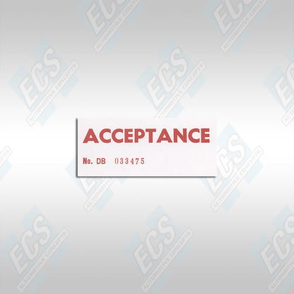 1967-70 Mustang: Final Acceptance Decal (Multiple Options!)