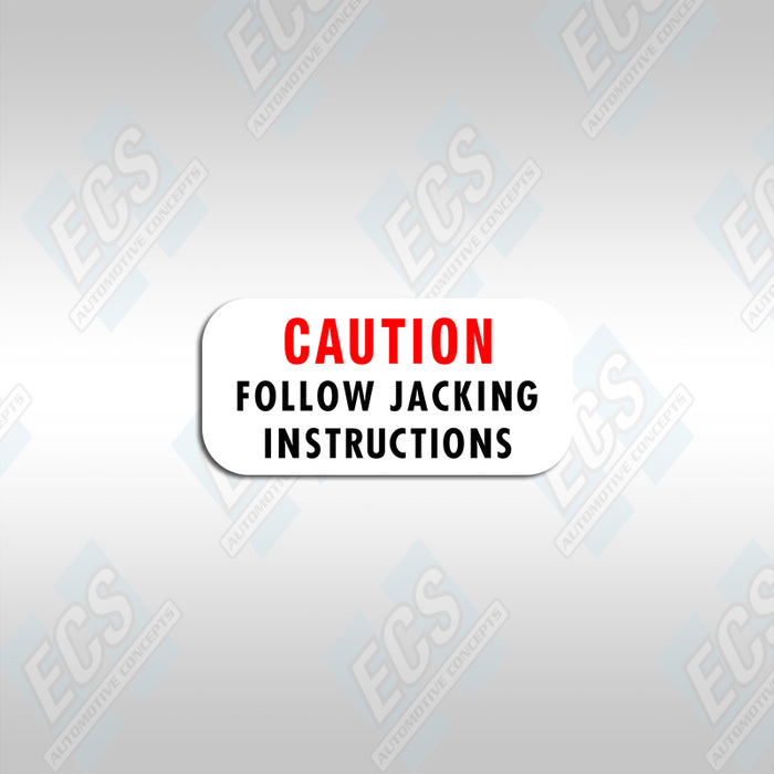 1968-72 Mopar: Small Jacking Instructions Decal