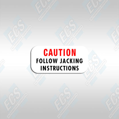 1968-72 Mopar: Small Jacking Instructions Decal