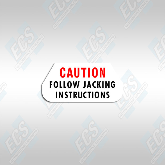 1968-72 Mopar: Small Jacking Instructions Decal