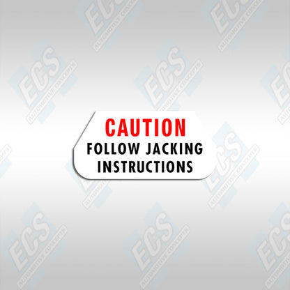 1968-72 Mopar: Small Jacking Instructions Decal