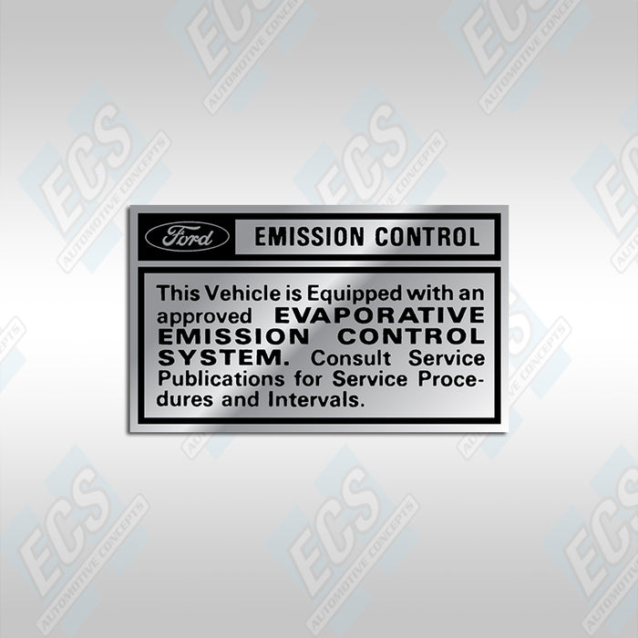 1969-70: California Only 8 Cylinder Mustangs w/ Evaporative Emissions Control System (use with the main emissions decal)