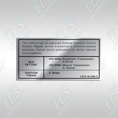 1968-73 Ford / Mercury: Engine Emissions Decal (Multiple Options!)