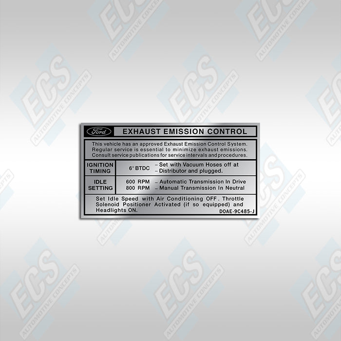 1968-73 Ford / Mercury: Engine Emissions Decal (Multiple Options!)