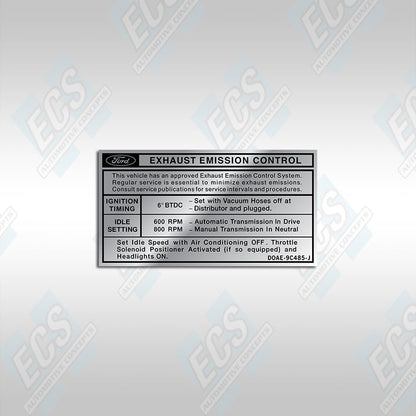 1968-73 Ford / Mercury: Engine Emissions Decal (Multiple Options!)