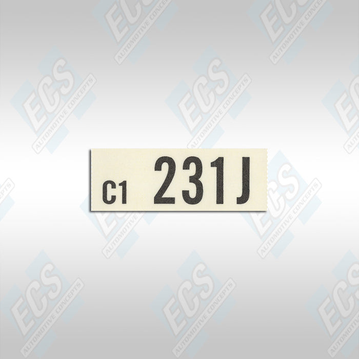 1968 Ford: Engine Identification Decal (Multiple Options!)