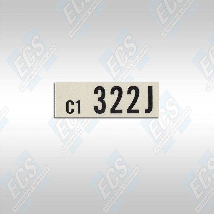 1968 Ford: Engine Identification Decal (Multiple Options!)