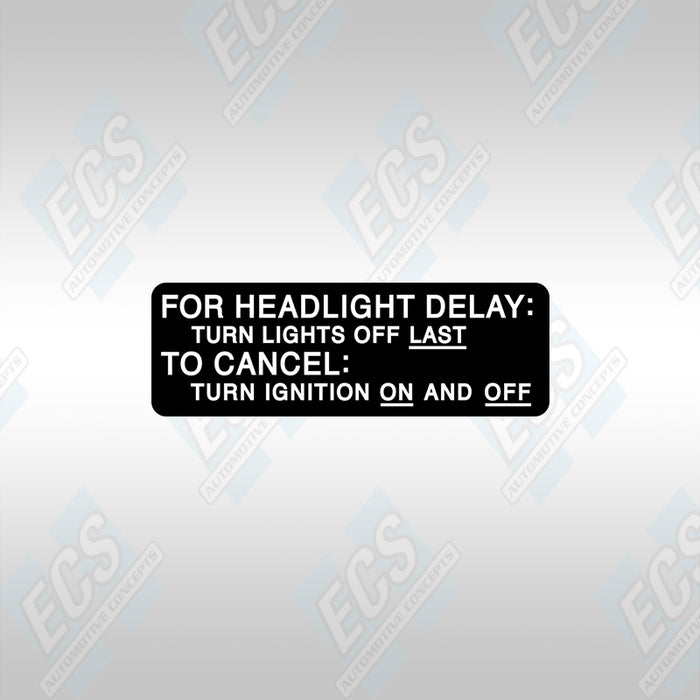 1970-71 Mopar: Headlight Delay Decal