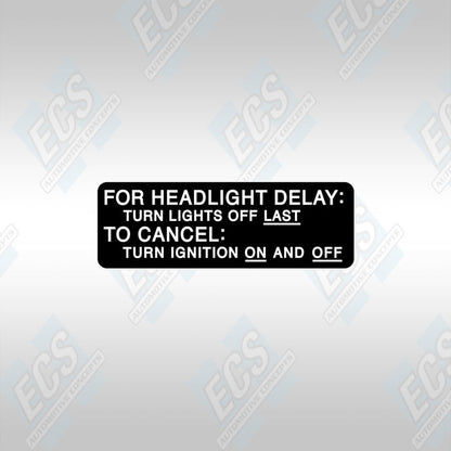 1970-71 Mopar: Headlight Delay Decal