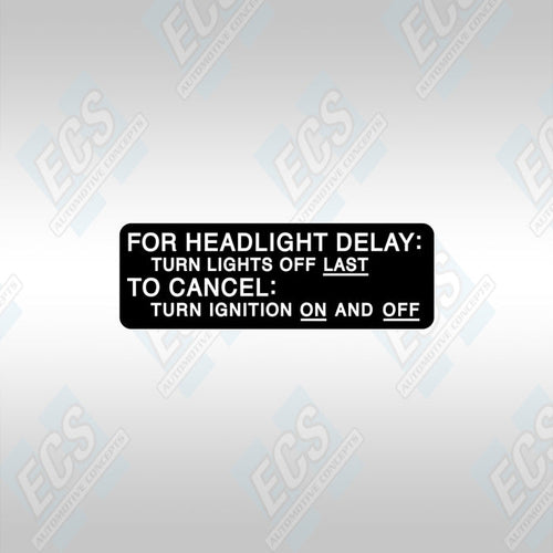 1970-71 Mopar: Headlight Delay Decal