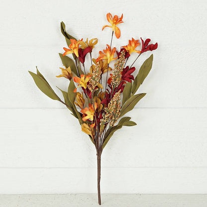 31635-16in Bush-Orange Burgundy Wildflowers