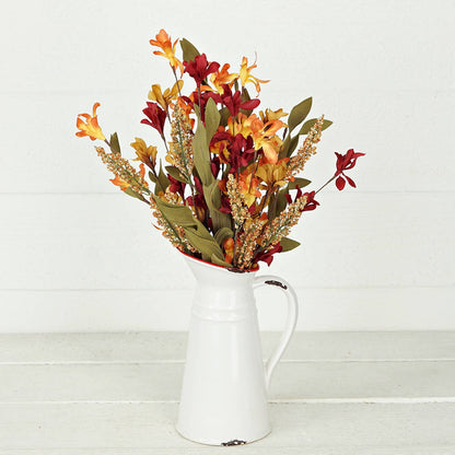 31635-16in Bush-Orange Burgundy Wildflowers